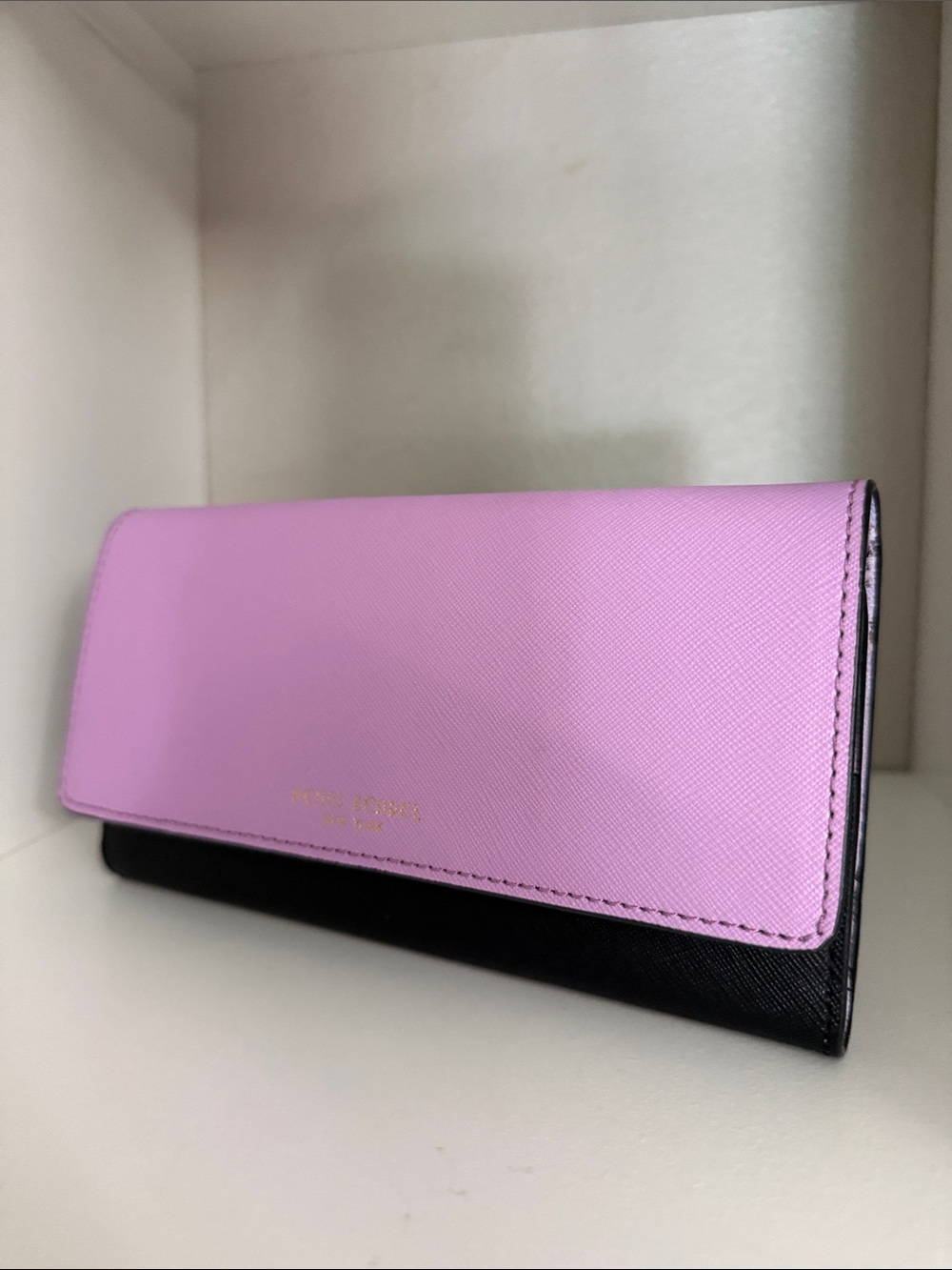 S henri bendel W 57TH Tri-Fold Purple Multi Leather Saffiano NWT